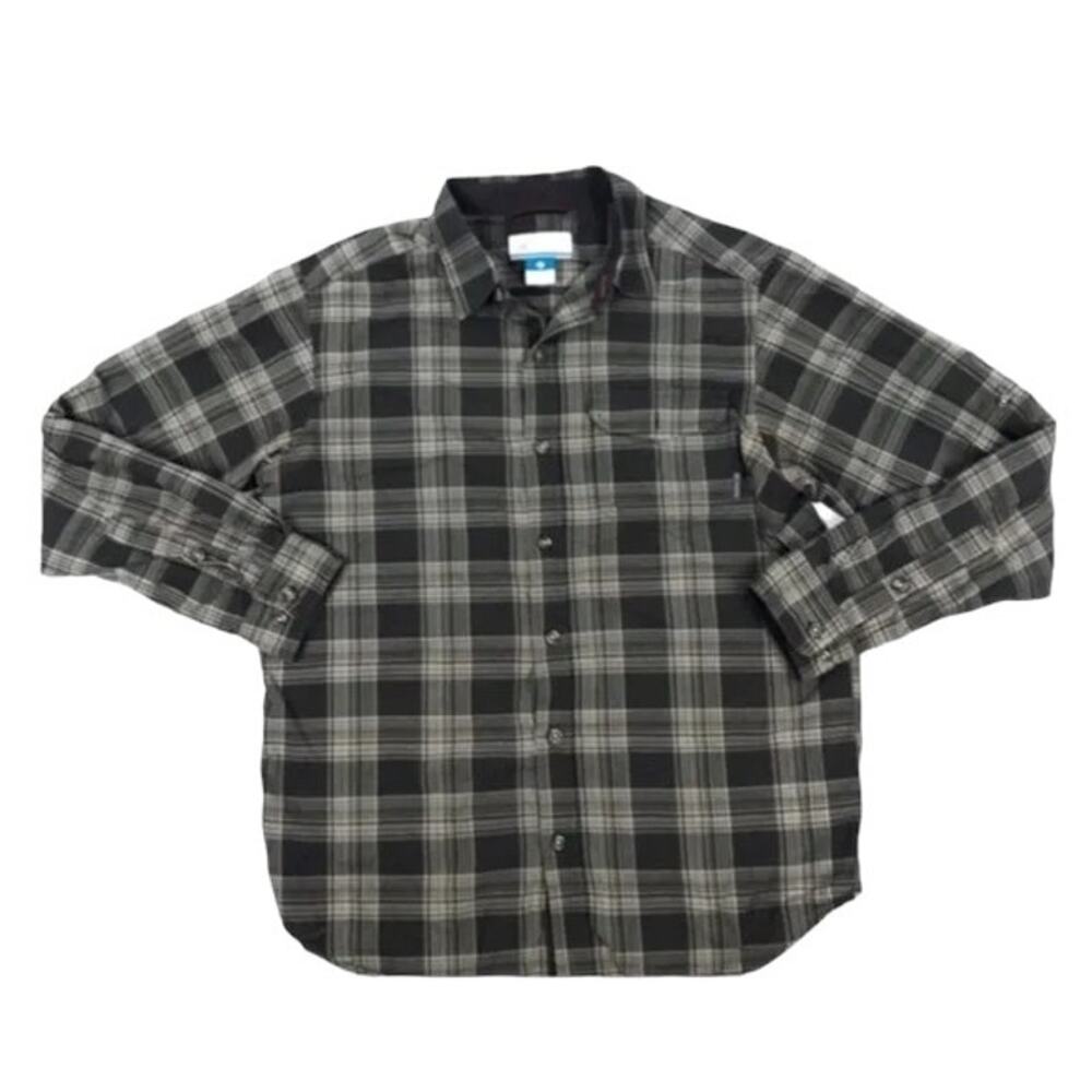 Columbia Green Plaid Lock N' Load Long Sleeve Button Down Shirt Men's Medium